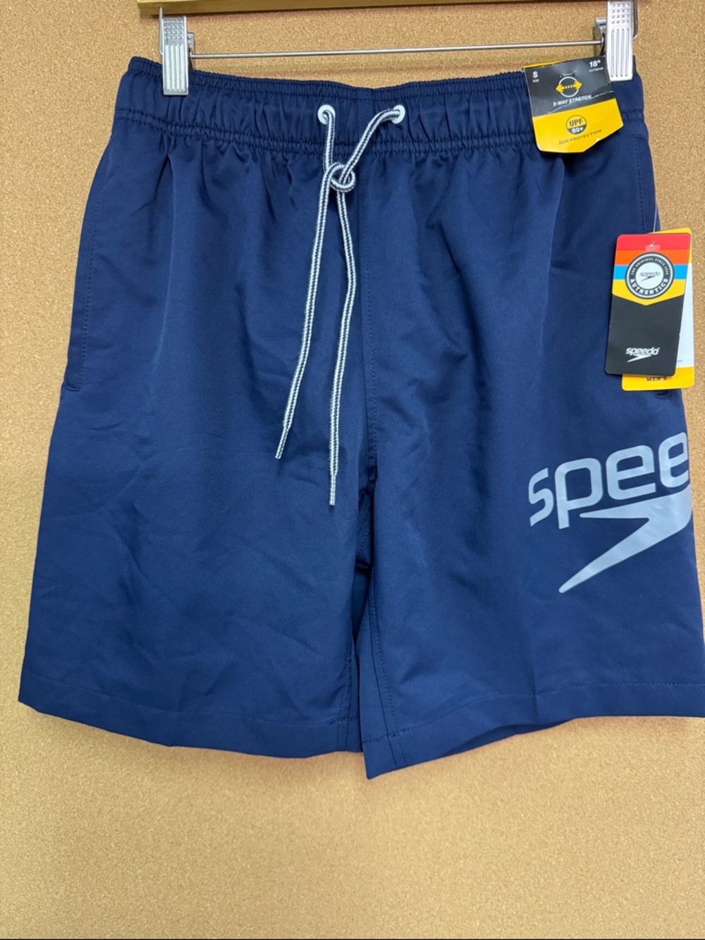 Speedo Navy Swim Shorts with White Logo